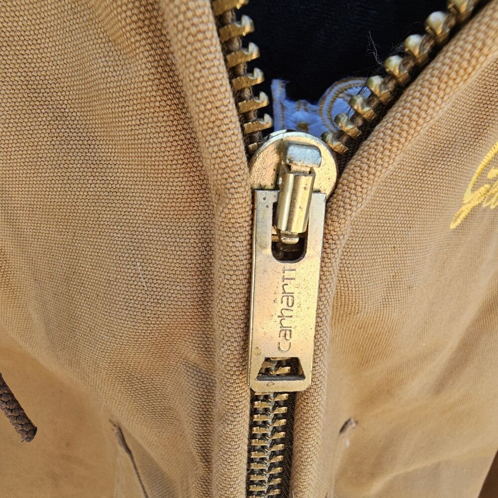 Vintage Carhartt Hooded Jacket J04 BRN Men's Medium Duck. Extra Large W/ Graphic - Picture 5 of 14